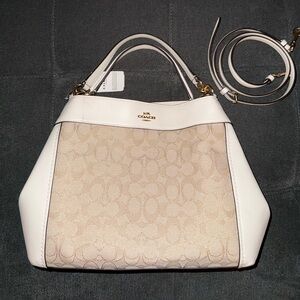 Coach Ivory and Beige Shoulder Bag